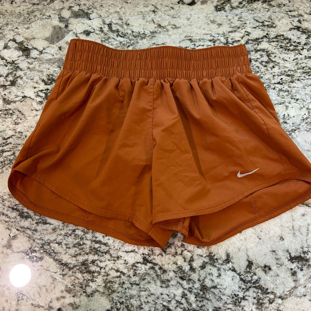 Nike Orange Athletic Shorts with Elastic Waistband